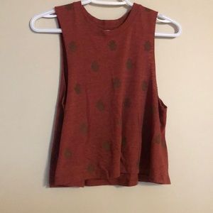 Dark orange namaste tank top